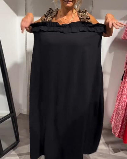 Vestido liso elegante com suspensórios