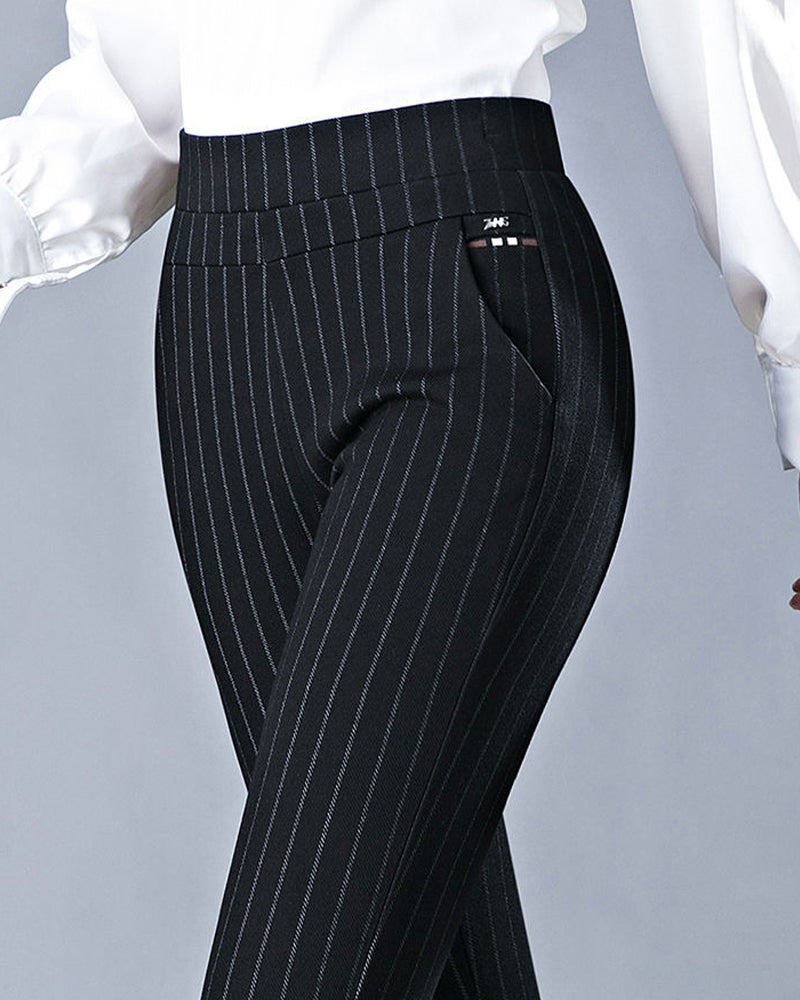 Modefest- Lässige Hose mit hoher Taille und Tasche