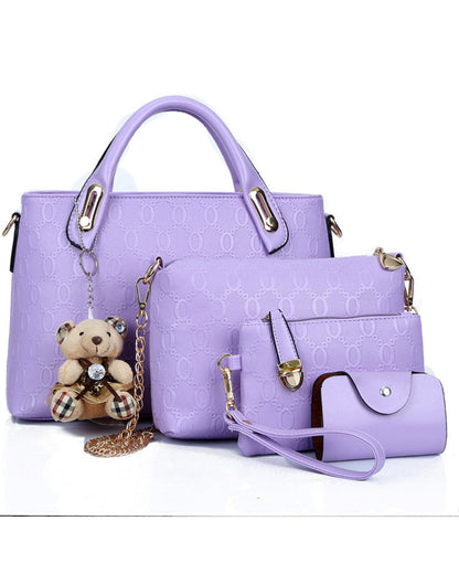 Modefest- Handtasche mit vierteiligem Set Violett