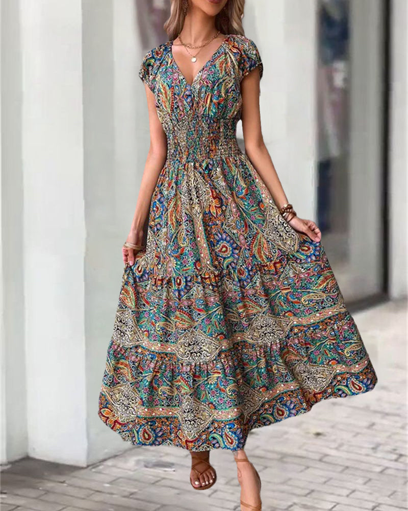 Modefest- Elegantes Kleid mit Vintage-Print