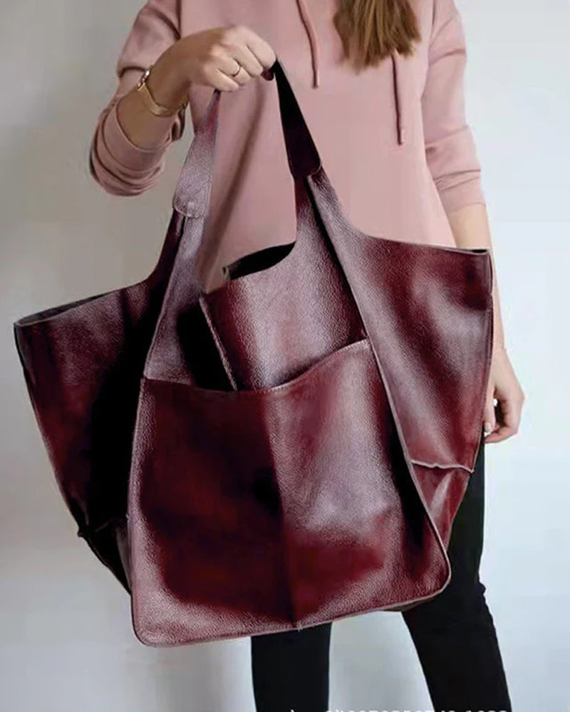 Modefest- Lederhandtaschen mit großem Fassungsvermögen für Damen Rot