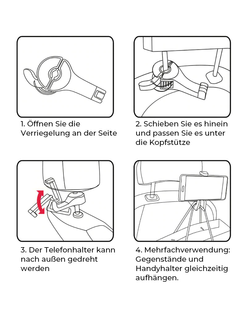 Modefest- Kopfstützenhalterung Autohaken