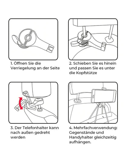 Modefest- Kopfstützenhalterung Autohaken