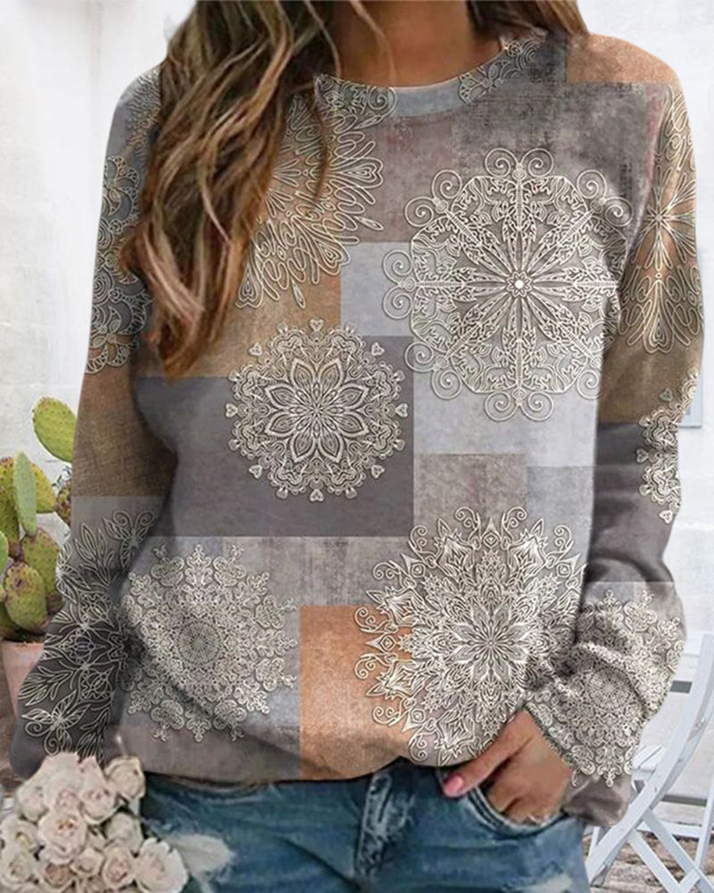 Modefest- Colorblock-sweatshirt mit rundhalsausschnitt