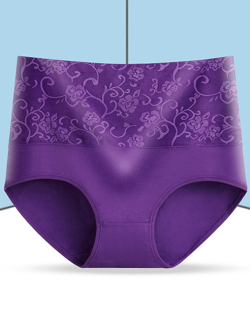 Modefest- Jacquard-Slip mit hoher Taille Violett