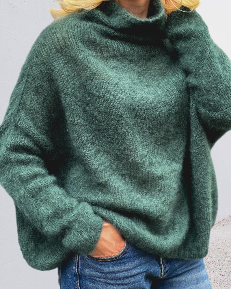 Modefest- Pullover mit hoher Nackenfarbpullover