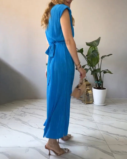 Sleeveless structured long dress