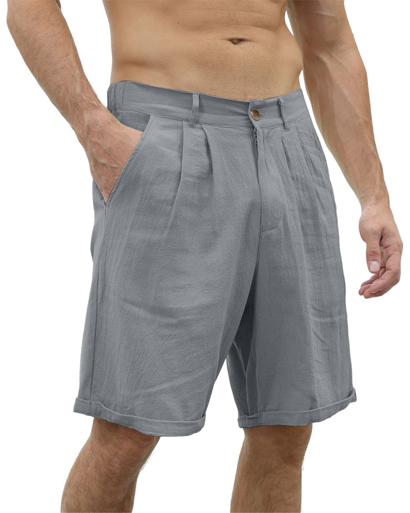 Modefest- Lässige Strandshorts für Herren mit Knopf Grau