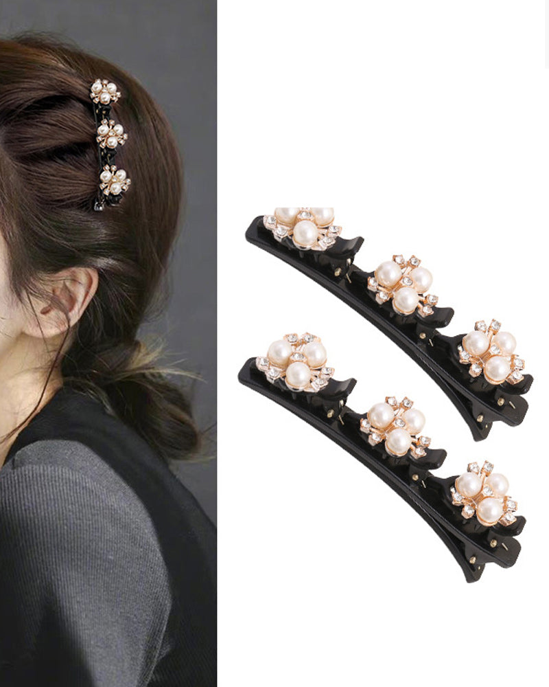 Modefest- Elegante und stilvolle Haarspangen Drei Blütenperlen 2 Stück