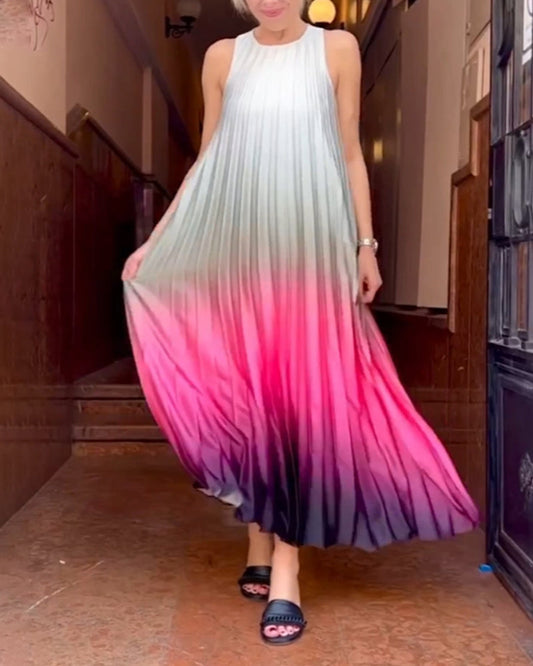 Modefest- Ärmelloses langes Kleid mit Farbverlauf