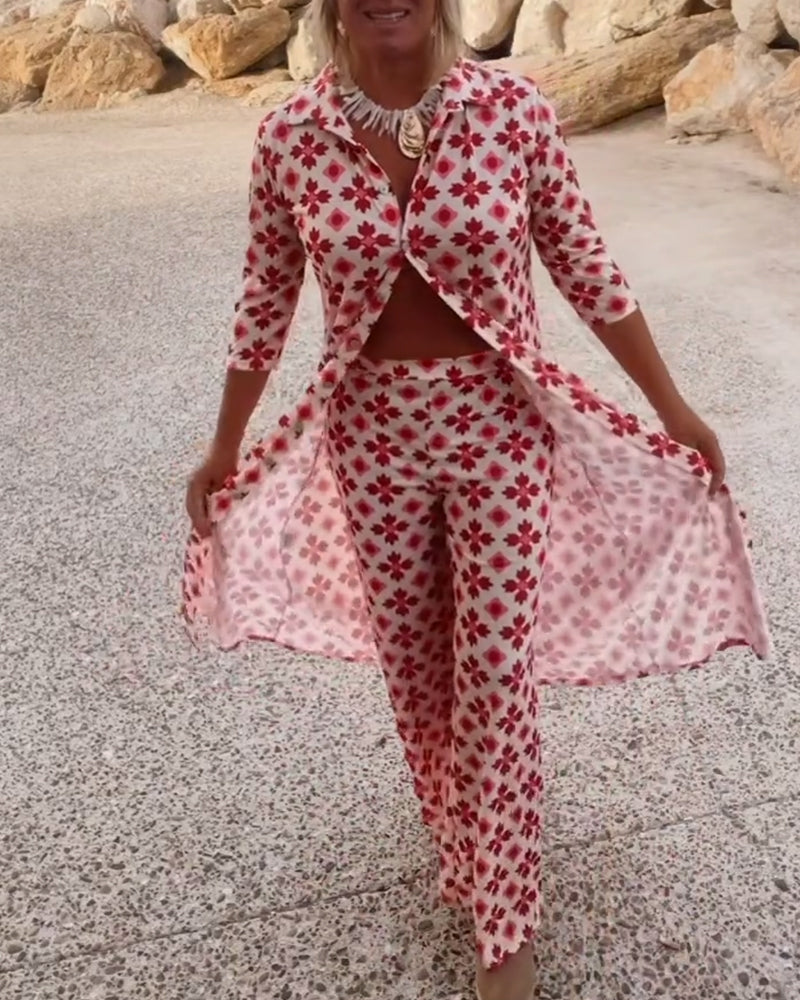 Fashionable printed two-piece set