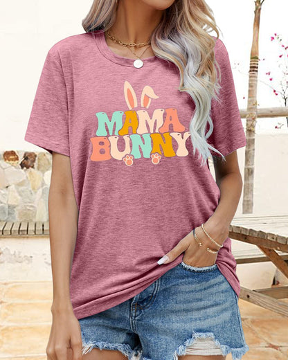 Modefest- Rundhals-T-Shirt mit Kaninchen-Print