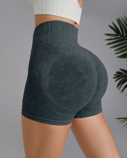 Schlichte, einfarbige Shorts mit hoher Taille und Hüfte