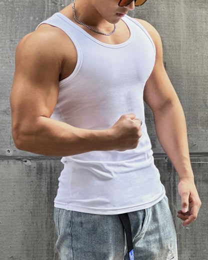 Men's solid color sleeveless vest