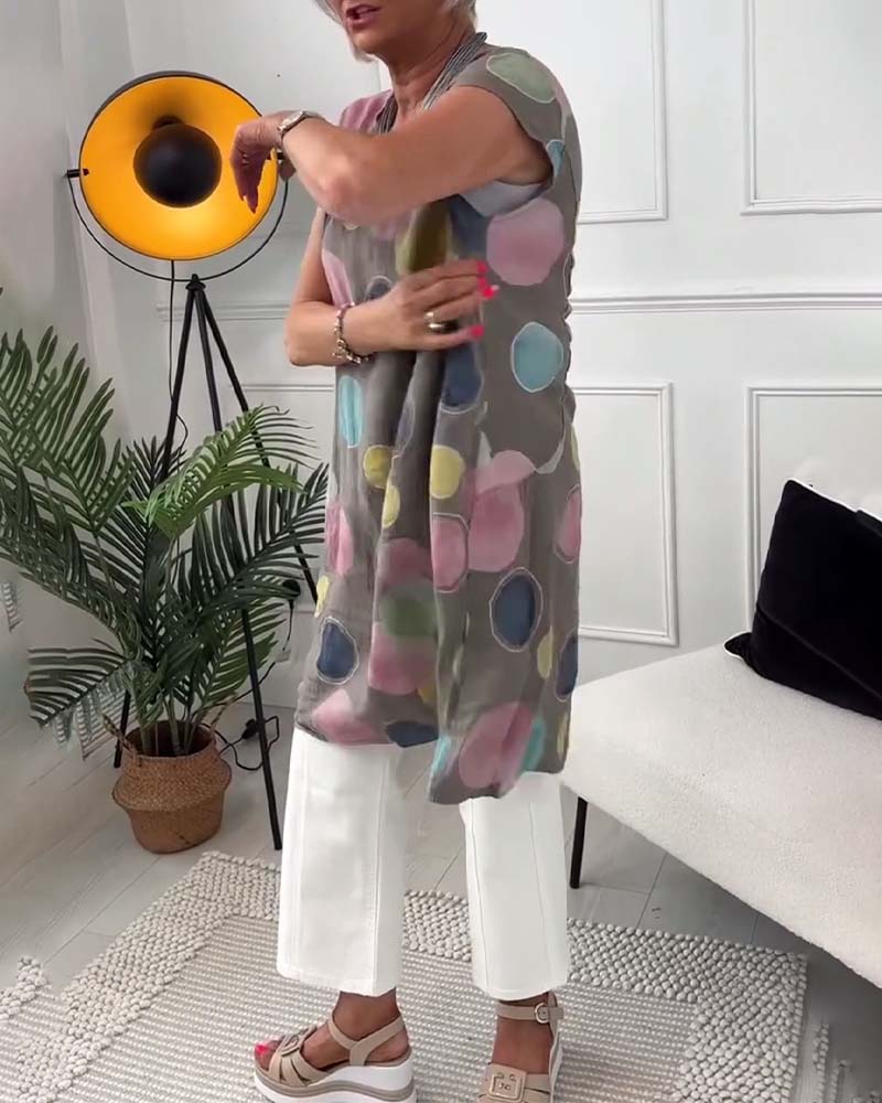 Modefest- Bunte bluse mit tupfenmuster