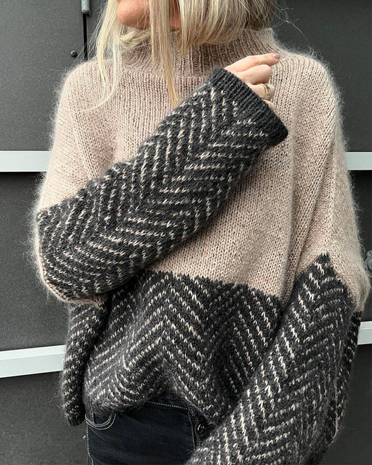 Lässiger pullover mit farbblockdesign