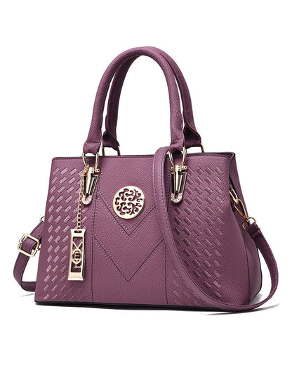 Modefest- Mode elegante bestickte Handtaschen-Schulter-Umhängetasche Violett