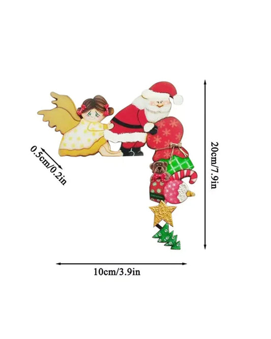 Modefest- Lustige weihnachtliche Türrahmendekorationen Weihnachtsmann und Engel