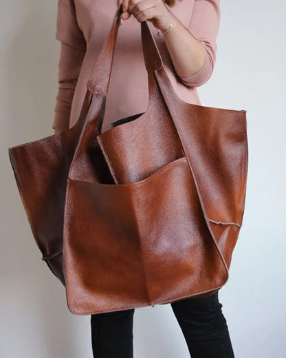 Modefest- Lederhandtaschen mit großem Fassungsvermögen für Damen Braun