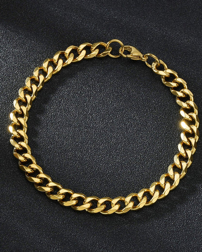 Modefest- Sechs seiten poliertes titanarmband Golden