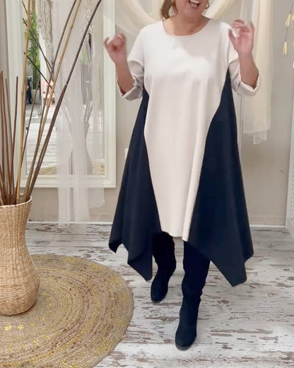 Robe ample décontractée avec imprimé color block et poche