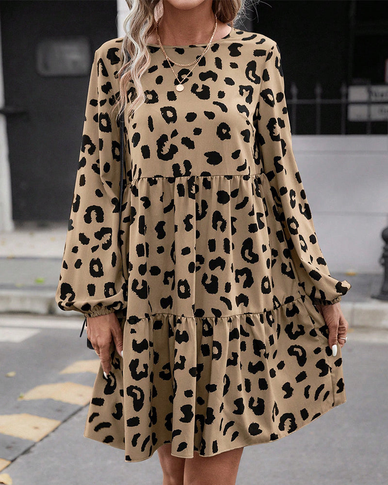 Modefest- Leopard Long Sleeve Kleid