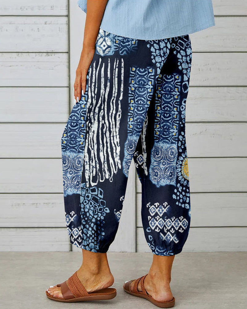 Modefest- Hose mit Vintage-Print