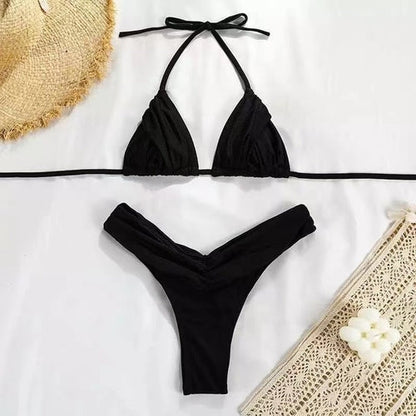 Modefest- Sexy Micro Bikinis Frauen Halfter Brasilianischer Bikini Set weiblich Schwarz