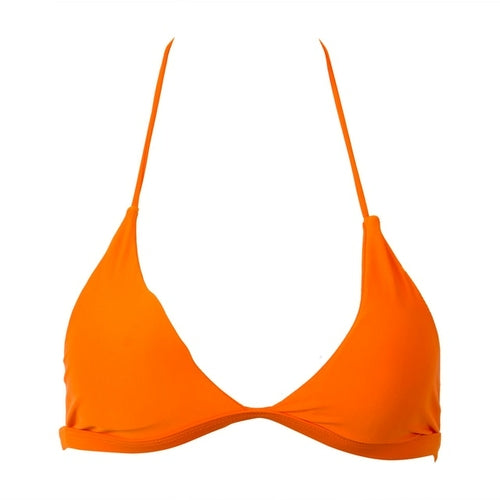 Modefest- Sexy Frauen-Bikinioberteile Schwarz Sexy BH Volltonfarbe Gepolsterte Badebekleidung Orange