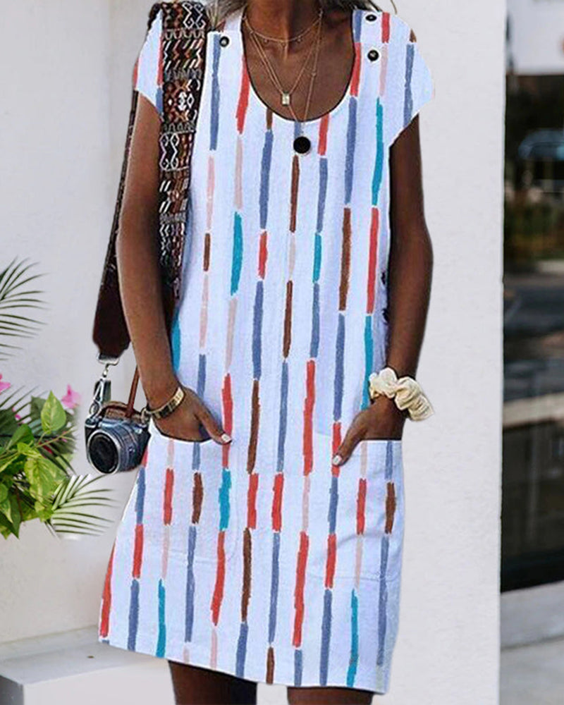 Modefest- Sommerkleid mit Taschen Weiss