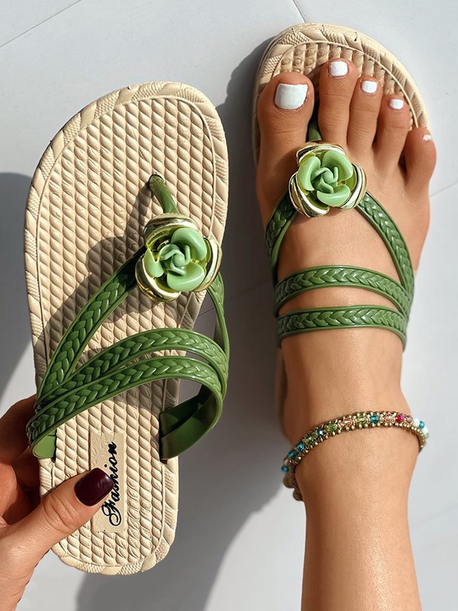 Modefest- Strand-Flip-Sandalen mit Blumenmuster