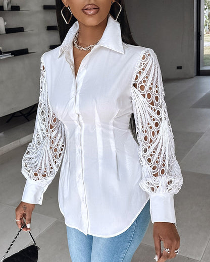 Elegant shirt with plain hollow seams