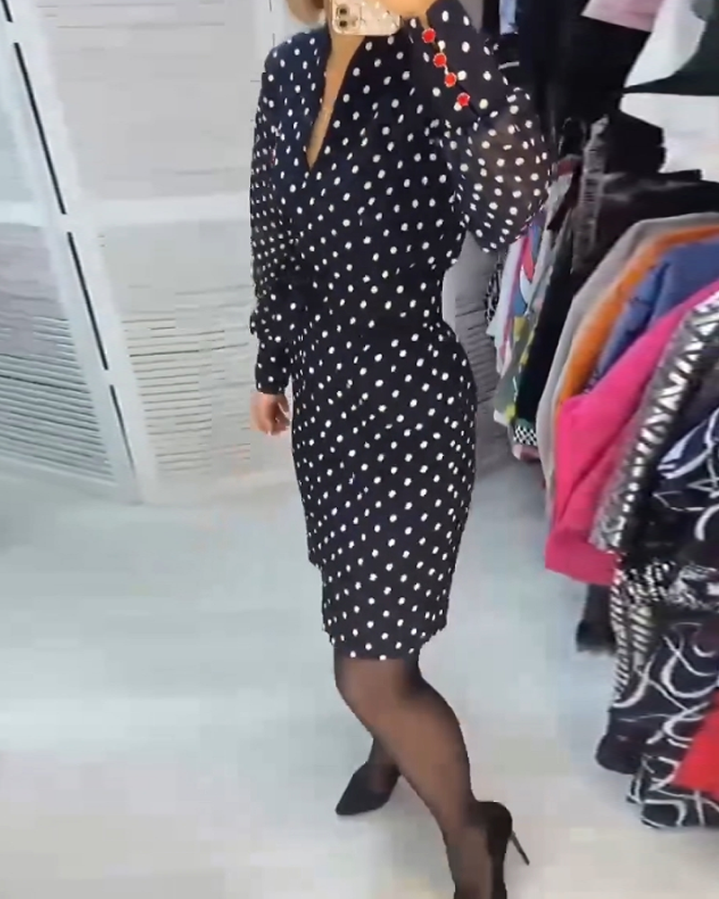 Modefest- Elegantes Bodycon-Kleid mit Polka Dots