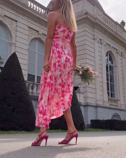 Modefest- Elegantes One-Shoulder-Kleid mit Blumendruck