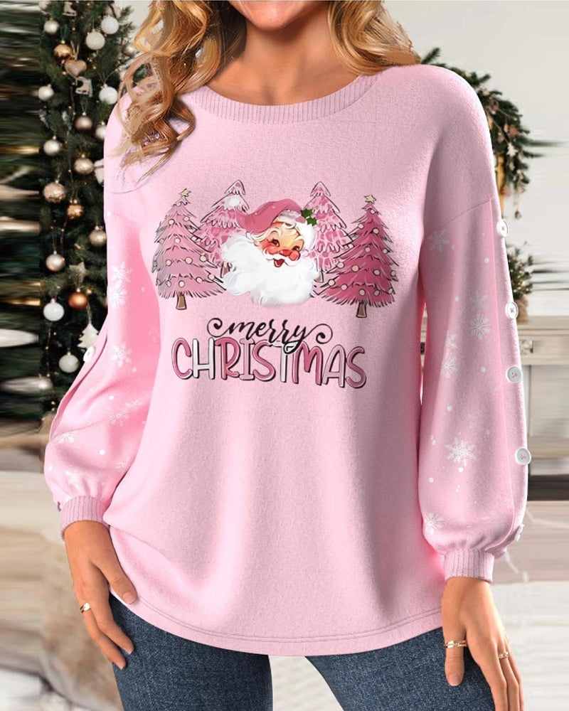 Modefest- Süßes Weihnachts-Sweatshirt mit langen Ärmeln