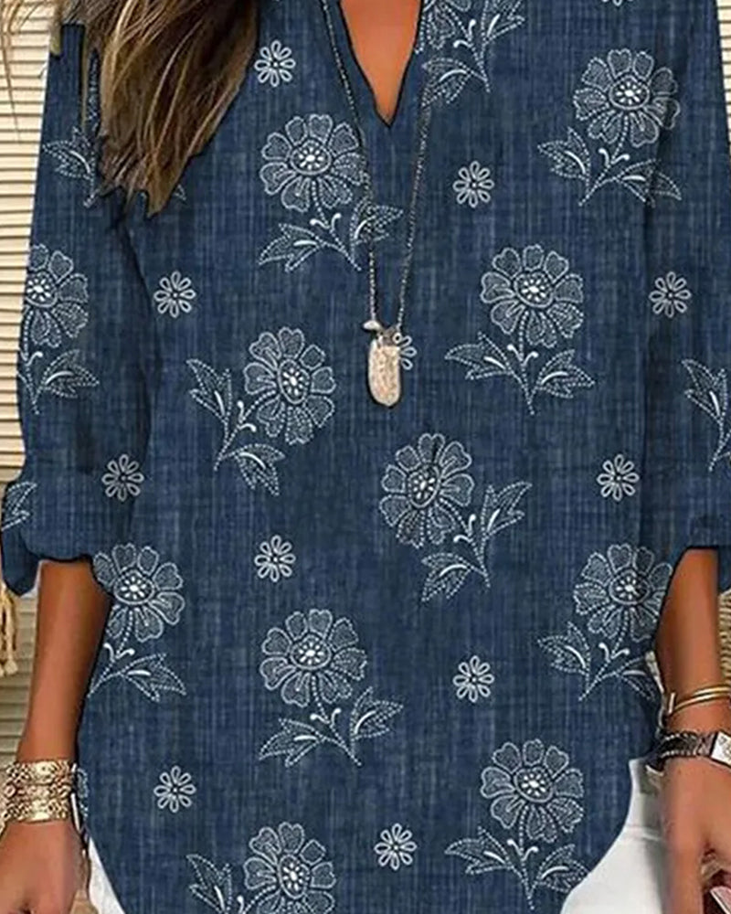 Modefest- Lässige bluse mit blumendruck