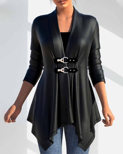 Modefest- Mantel mit künstlerischem Stil und langen Ärmeln Schwarz