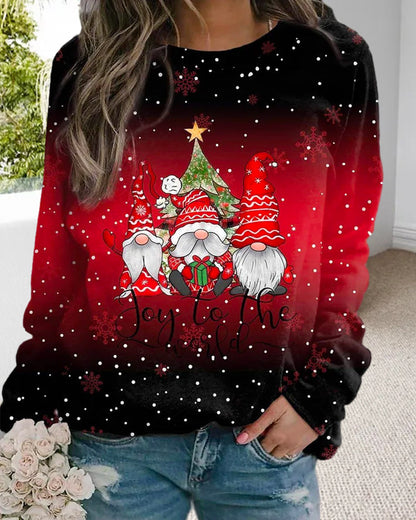 Modefest- Sweatshirt mit Weihnachtsmuster und Farbverlauf