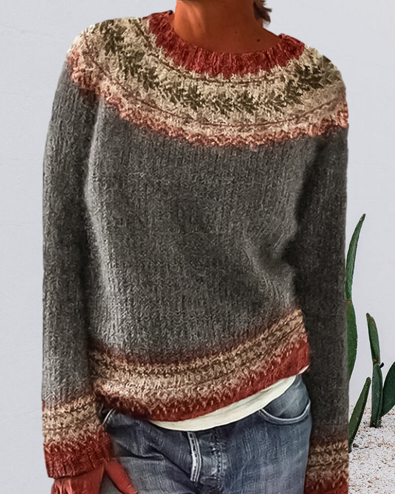 Modefest- Colorblocked Pullover mit Rundhalsausschnitt