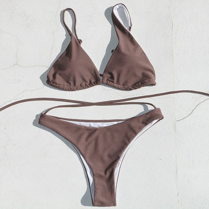 Modefest- bikinis set schwimmen weiß bademode draht frei schwimmen frauen M Beige