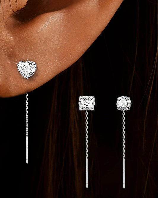 Elegant tassel earrings made of zircon