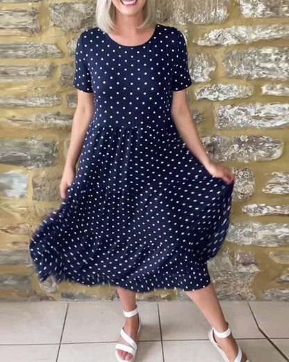 Modefest- Lässiges, temperamentvolles polka-dot-kleid