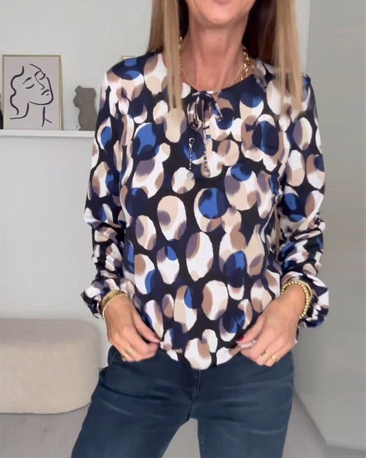 Modefest- Bedruckte, elegante Bluse mit Trägern Mehrfarbig
