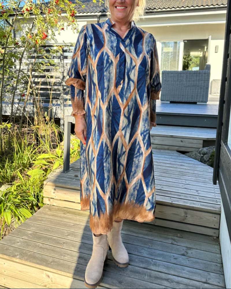 Robe à motif tie-dye en losanges