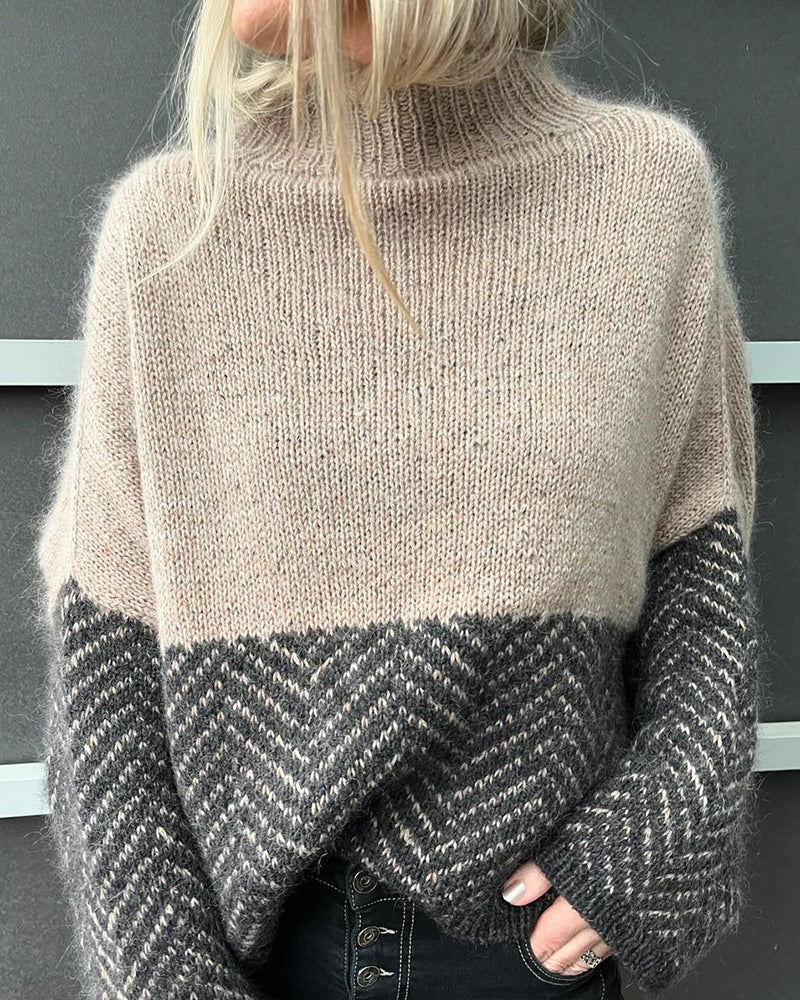 Lässiger pullover mit farbblockdesign