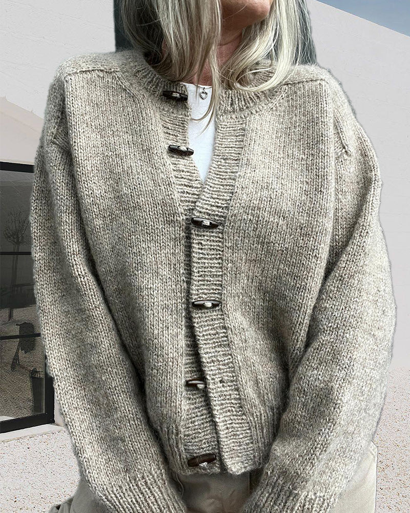 Einreihiger, einfarbiger, lässiger cardigan