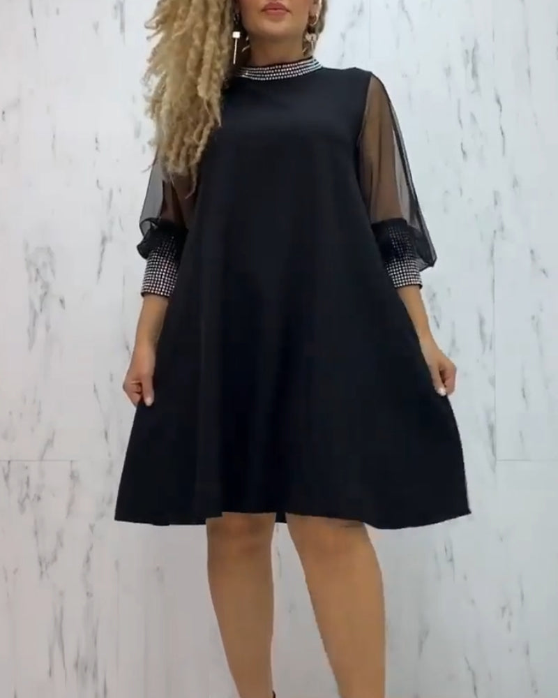 Modefest- Elegantes A-Linien-Kleid mit langen Ärmeln