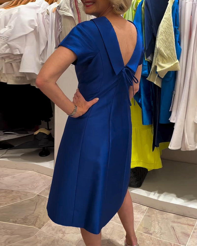 Vestido de tirantes sin espalda de color sólido de moda