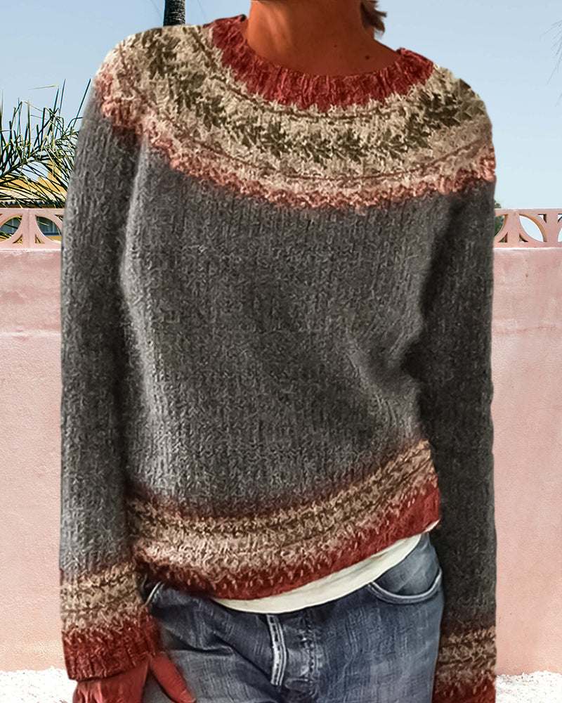 Modefest- Colorblocked Pullover mit Rundhalsausschnitt