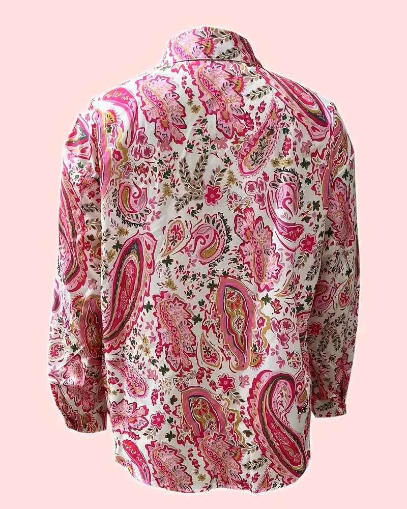 Paisley print long sleeve blouse